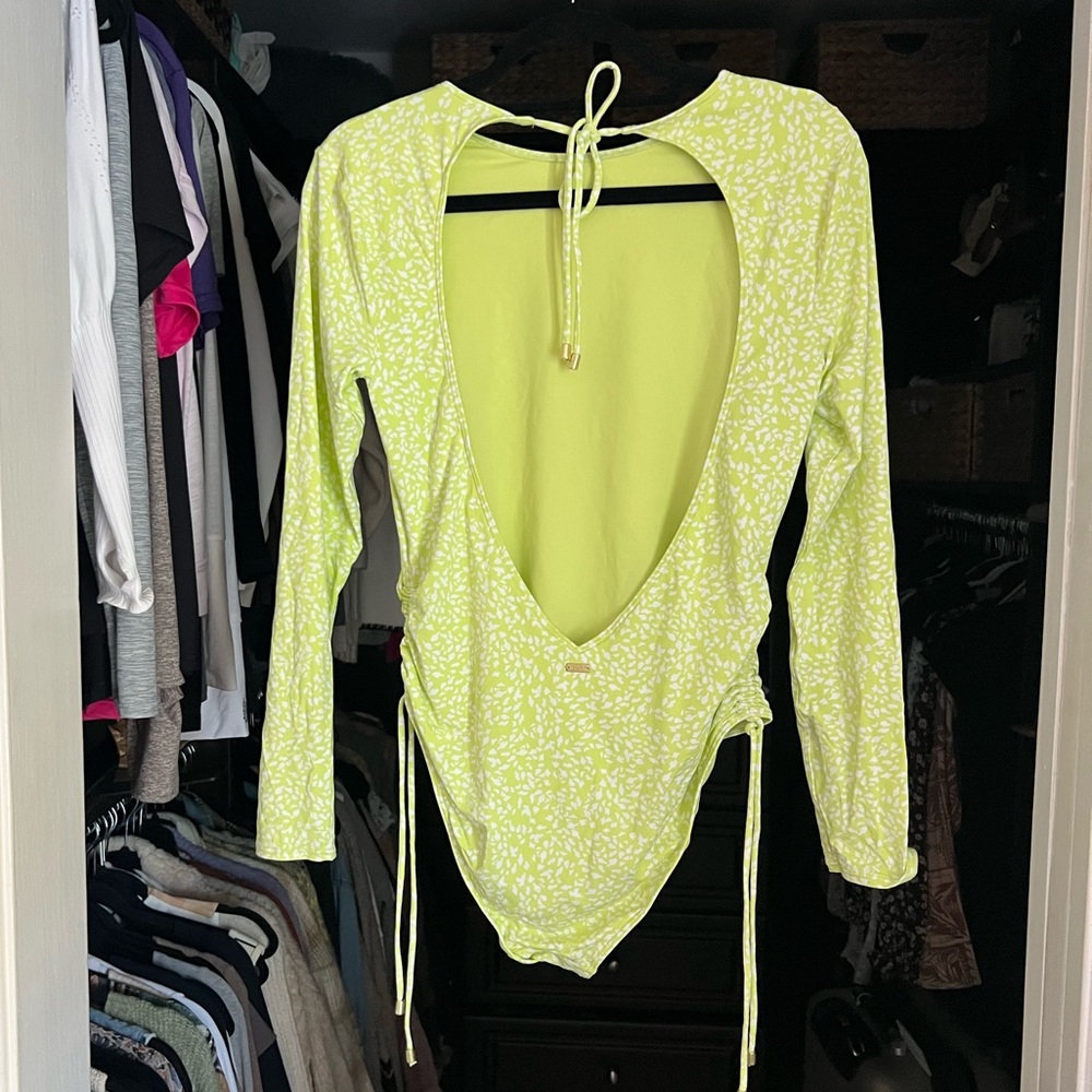 Roxy Long Sleeve Lime Green Women's Surfing Swimsuit